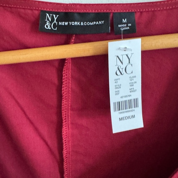 New York & Company burgundy maroon wrap midi dress size medium NWT - Picture 4 of 5